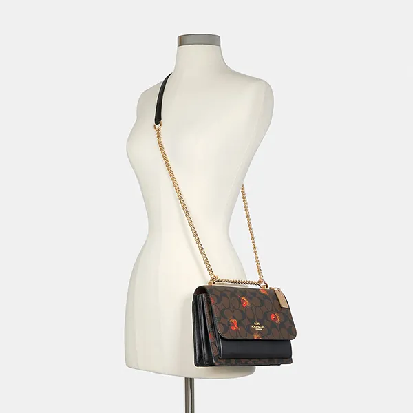 Túi Đeo Chéo Nữ Coach Klare Crossbody In Signature Canvas With Pop Floral Print C5797 Màu Nâu
