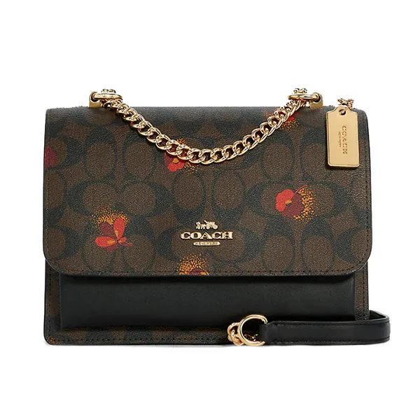 Túi Đeo Chéo Nữ Coach Klare Crossbody In Signature Canvas With Pop Floral Print C5797 Màu Nâu