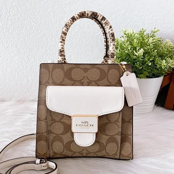 Túi Đeo Chéo Nữ Coach Mini Pepper Crossbody C7227 Màu Nâu Họa Tiết - Túi xách - Vua Hàng Hiệu