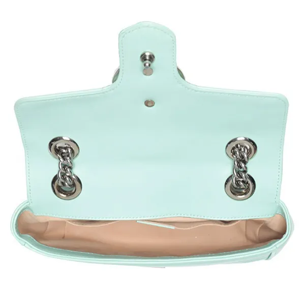 Túi Đeo Chéo Nữ Gucci GG Marmont Matelasse Mini Flap Shoulder Bag Màu Xanh Mint