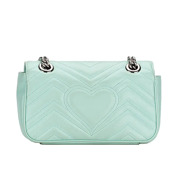 Túi Đeo Chéo Nữ Gucci GG Marmont Matelasse Mini Flap Shoulder Bag Màu Xanh Mint