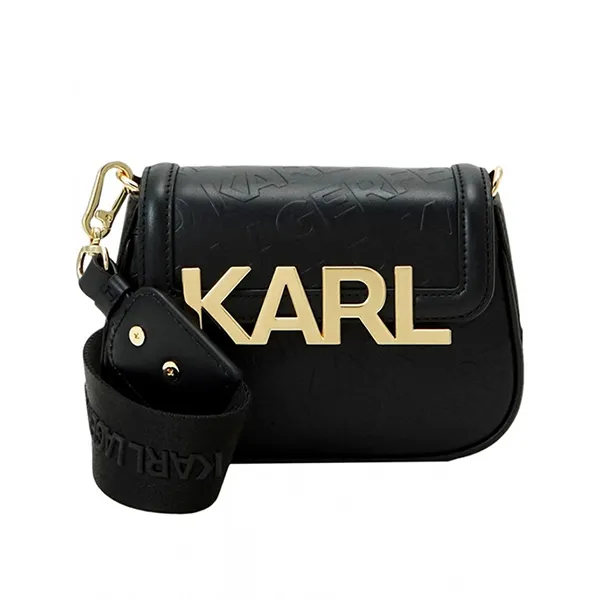 Túi Đeo Chéo Nữ Karl Lagerfeld Crossbody Bag K/Letters With Embossed Logo Màu Đen
