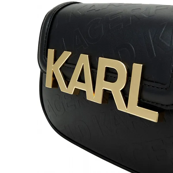 Túi Đeo Chéo Nữ Karl Lagerfeld Crossbody Bag K/Letters With Embossed Logo Màu Đen