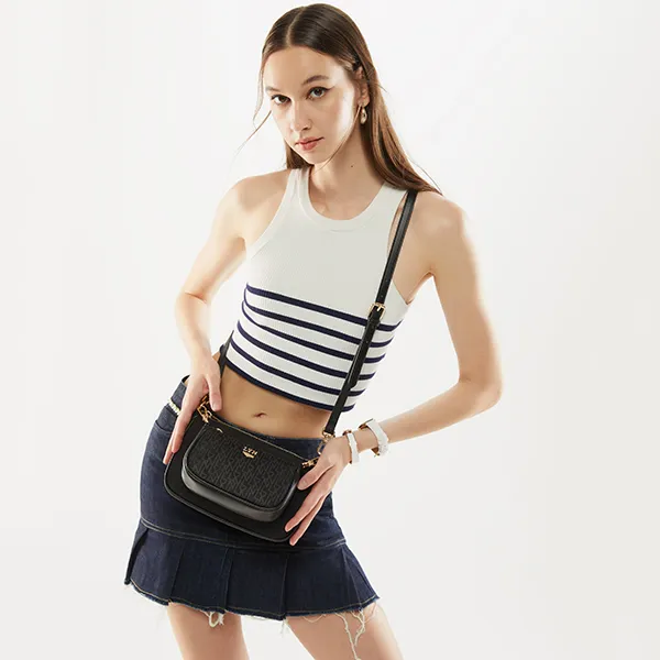 Túi Đeo Chéo Nữ Lyn Carnelian Twin Crossbody Bags LL23FBF028 Màu Đen