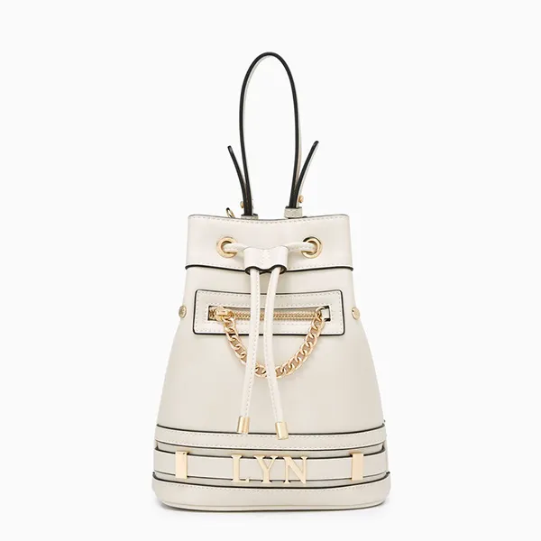 Túi Đeo Chéo Nữ Lyn Chella Bucket Bags LL23FBF023 Màu Trắng Kem