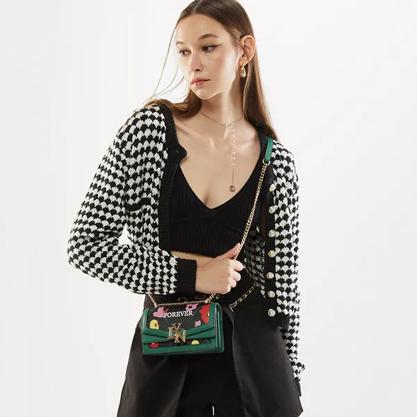 Túi Đeo Chéo Nữ Lyn Lola XS Crossbody Bags LL23FBF077 Màu Xanh Green