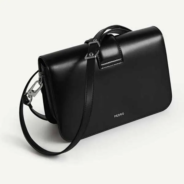 Túi Đeo Chéo Nữ Pedro Icon Leather Shoulder Bag Black 75210114 Màu Đen - Túi xách - Vua Hàng Hiệu