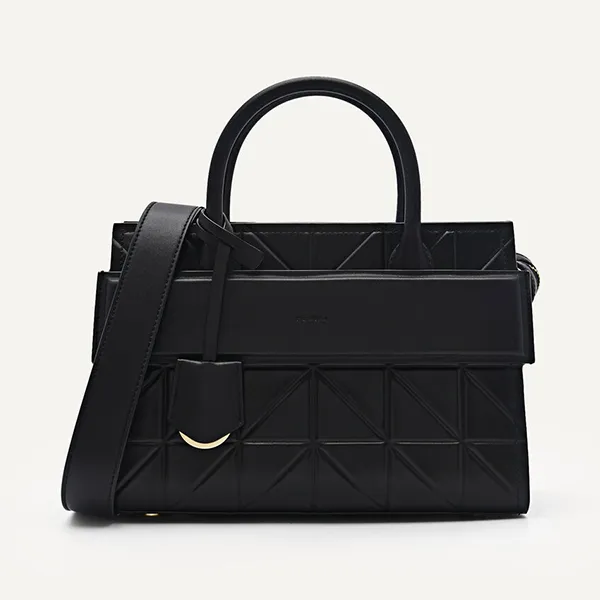 Túi Xách Nữ Pedro Studio Bella Leather Handbag In Pixel Black PW2-46390014 Màu Đen