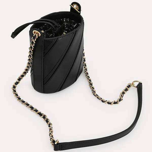Túi Đeo Chéo Nữ Pedro Tweed Drawstring Bucket Bag Black 16610008 Màu Đen - Túi xách - Vua Hàng Hiệu