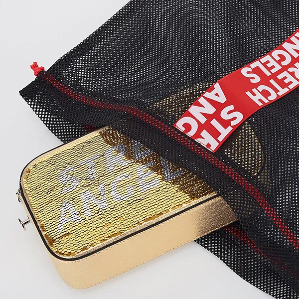 Túi Đeo Chéo Nữ Stretch Angels Panini Double Spangle Màu Vàng