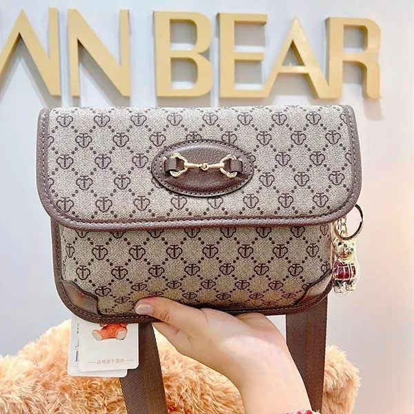 Túi Đeo Chéo Nữ TTWN BEAR Họa Tiết Lưới TN2961 2961 Màu Xám