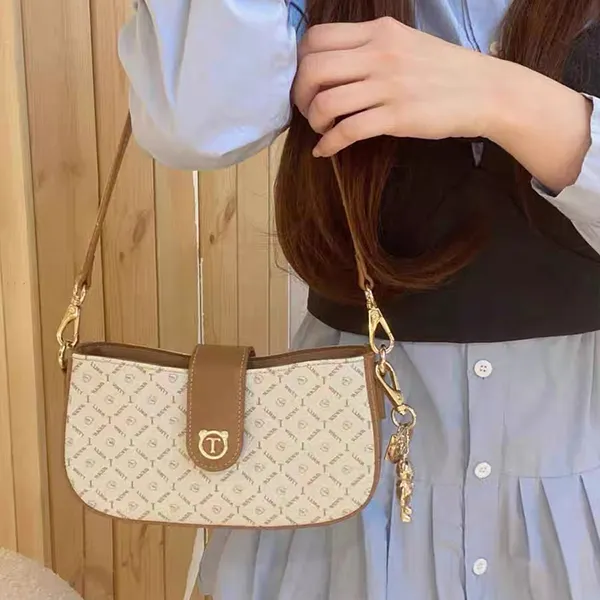 Túi Đeo Chéo Nữ TTWN BEAR TN2660 Màu Trắng Nâu - Túi xách - Vua Hàng Hiệu