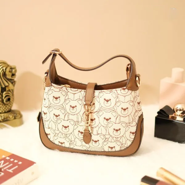 Túi Đeo Chéo Nữ TTWN BEAR TN2982 Màu Be Viền Nâu