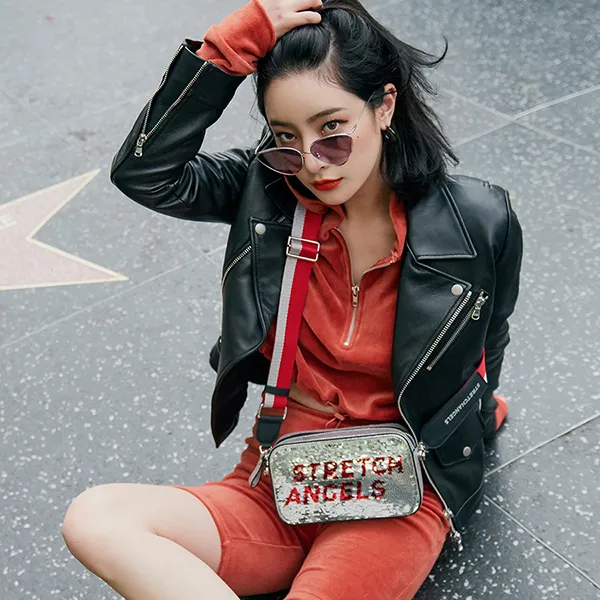 Túi Đeo Chéo Stretch Angels Panini Double Spangle Shoulder Bag Red Màu Đỏ