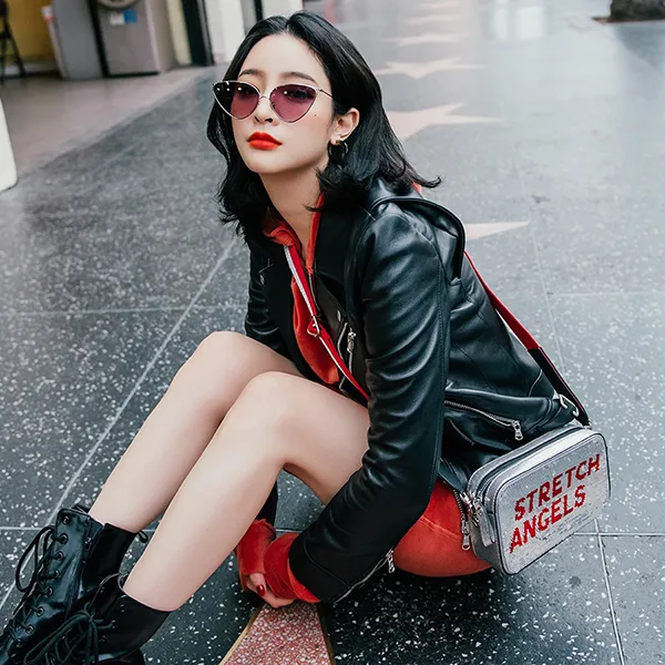 Túi Đeo Chéo Stretch Angels Panini Double Spangle Shoulder Bag Red Màu Đỏ