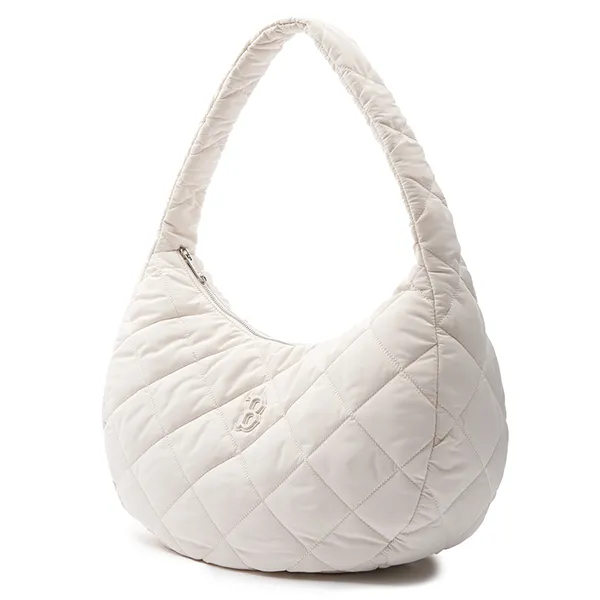 Túi Đeo Vai Nữ MLB Quilted Hobo Bag Large Boston Red Sox 3ABQL0936-43CRP Màu Trắng