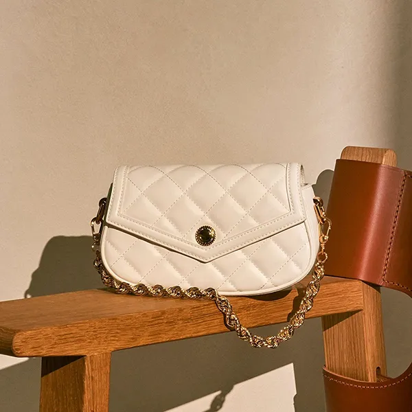 Túi Đeo Vai Nữ Charles & Keith CNK Este Chain Handle Bag White CK2-80781789 Màu Trắng