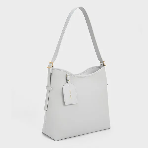 Túi Đeo Vai Nữ Charles & Keith CNK Naomi Slouchy Hobo Bag Grey 40782183 Màu Xám (Kèm Túi Nhỏ)