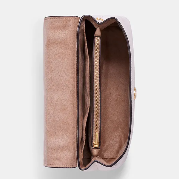 Túi Đeo Vai Nữ Coach Tammie Shoulder Bag In Colorblock C6786 Màu Trắng/Nâu