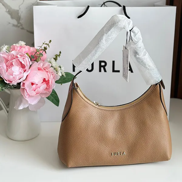 Túi Đeo Vai Nữ Furla Danae Hobo Bag Caramello Màu Nâu