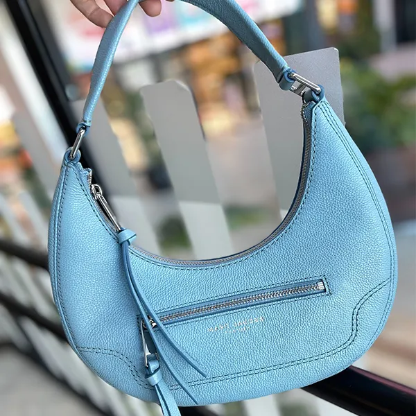 Túi Đeo Vai Nữ Marc Jacobs Small Leather Crescent Shoulder Bag In Azure Blue Màu Xanh Da Trời - Túi xách - Vua Hàng Hiệu