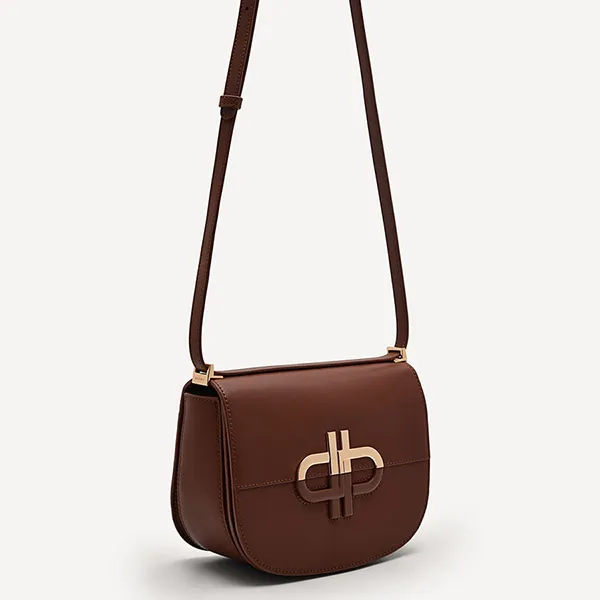 Túi Đeo Vai Nữ Pedro Icon Leather Shoulder Bag Dark Brown 76610065-3 Màu Nâu Đậm