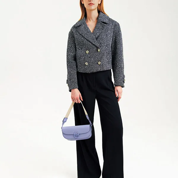 Túi Đeo Vai Nữ Pedro Jean Leather Shoulder Bag Violet 76610063 Màu Tím