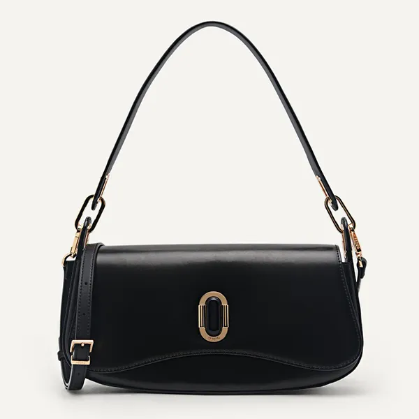 Túi Đeo Vai Nữ Pedro Rift Leather Shoulder Bag Black 76390084 Màu Đen - Túi xách - Vua Hàng Hiệu