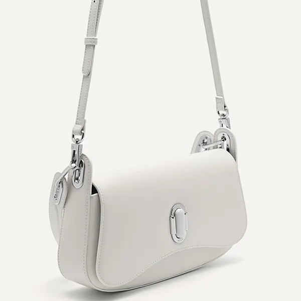 Túi Đeo Vai Nữ Pedro Rift Leather Shoulder Bag White 76390084 Màu Trắng - Túi xách - Vua Hàng Hiệu