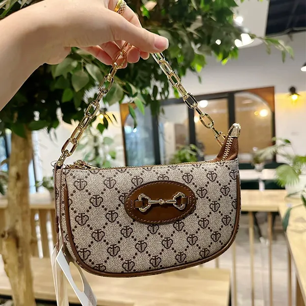 Túi Đeo Vai Nữ TTWN BEAR Họa Tiết Lưới TT2369 2369 Màu Xám Nâu