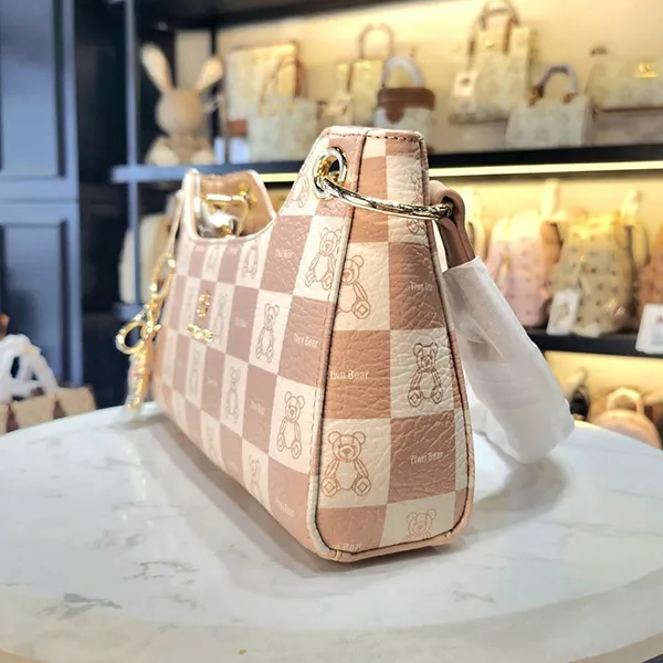 Túi Đeo Vai Nữ TTWN BEAR Kẻ Caro TN2845-17850 Màu Hồng