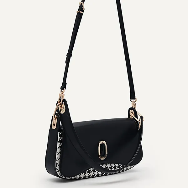 Túi Đeo Vai Nữ Pedro Studio Rift Leather Shoulder Bag Black 76390084-1 Màu Đen - Túi xách - Vua Hàng Hiệu