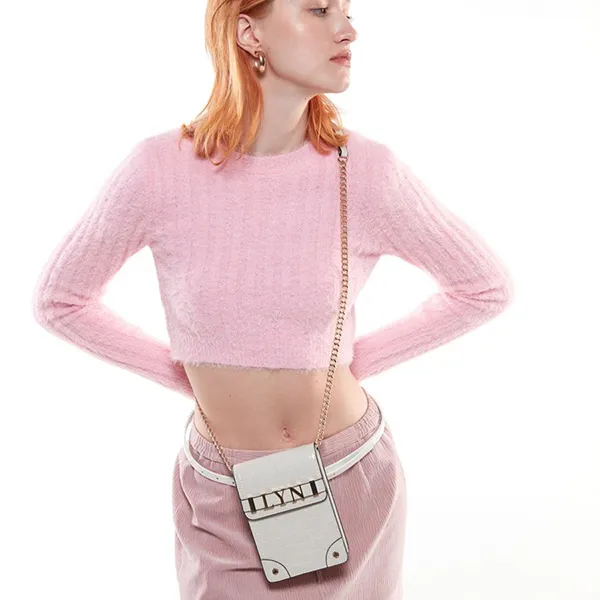 Túi Đựng Điện Thoại Nữ Lyn Chella Mobile Pocket Wallets On Chain LL23FWF044 Màu Xám