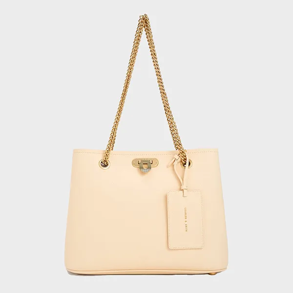 Túi Tote Nữ Charles & Keith CNK Alcott Tote Bag 30151265 Màu Beige