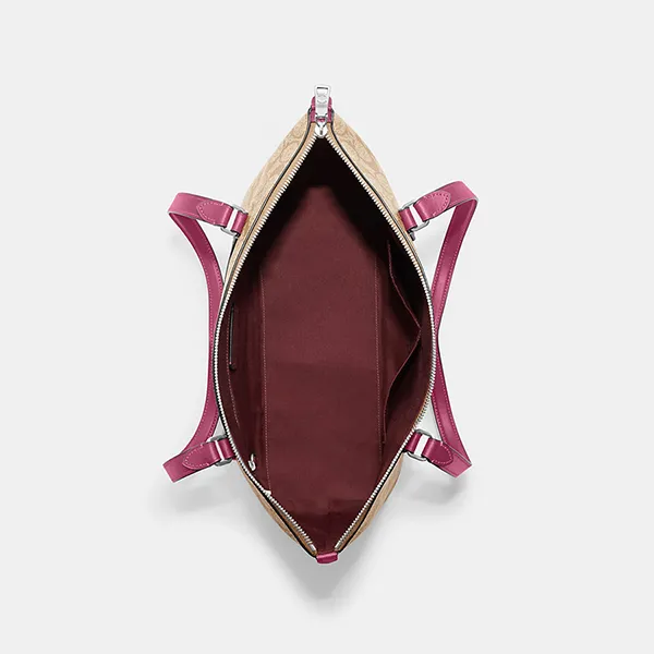 Túi Tote Nữ Coach Gallery Tote In Signature Canvas CH504 Màu Be Hồng