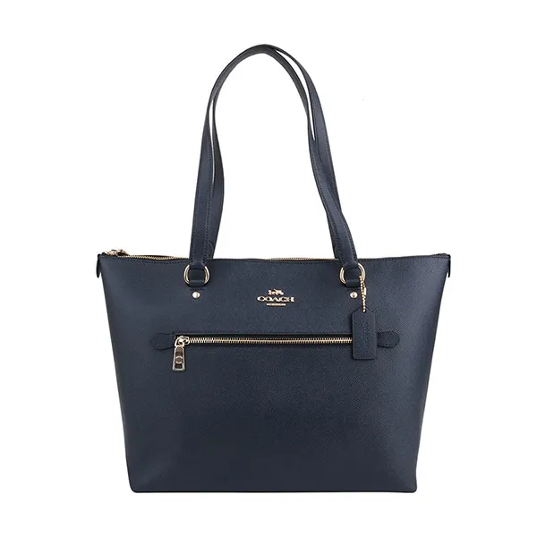 Túi Tote Nữ Coach Golden Anti-Scratch Front Zipper Bag Màu Xanh Navy