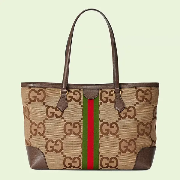 Túi Tote Nữ Gucci Ophidia Jumbo GG Medium Màu Nâu