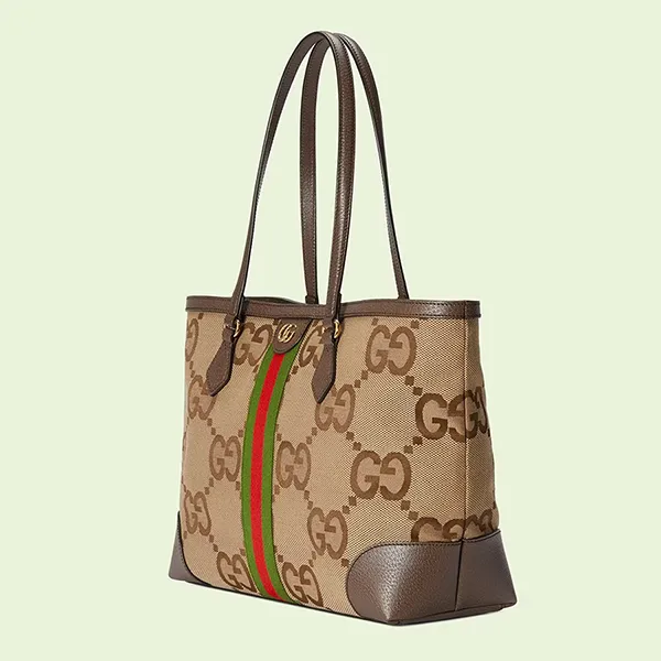 Túi Tote Nữ Gucci Ophidia Jumbo GG Medium Màu Nâu