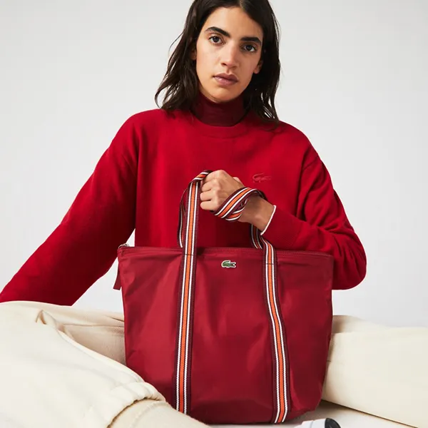 Túi Tote Nữ Lacoste Shopping Bag Bordeaux NF3619YA C88 Màu Đỏ Đô