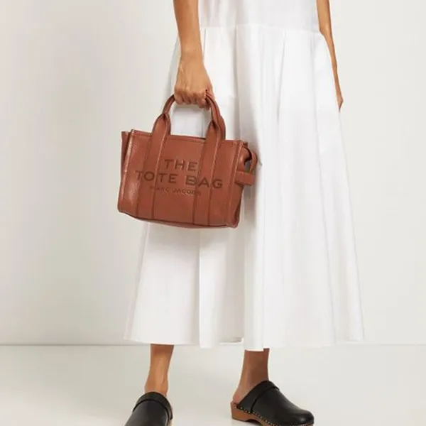 Túi Tote Nữ Marc Jacobs Women's Brown The Small Tote Leather Bag Màu Nâu