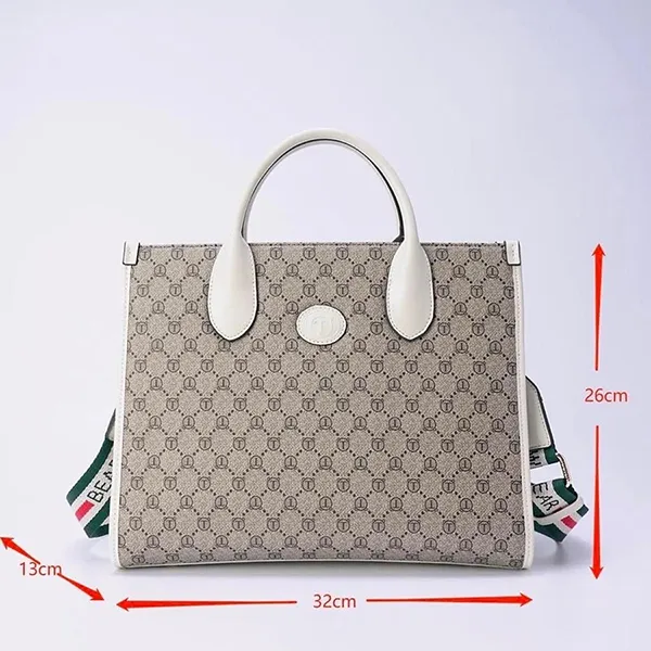 Túi Tote Nữ TTWN BEAR TN3015 Viền Trắng Màu Ghi Trắng