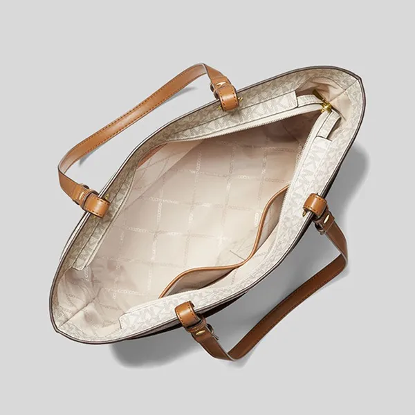 Túi Xách Nữ Michael Kors MK Bedford Medium Logo Tote Bag Màu Trắng - Túi xách - Vua Hàng Hiệu