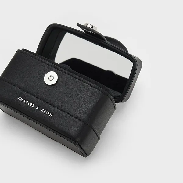 Túi Xách Nữ Charles & Keith CNK Mini Bronte Contrast Trim Top Handle Bag 50701327 Màu Đen