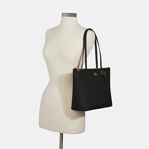 Túi Xách Nữ Coach Zip Top Gold/Black 4454 Màu Đen
