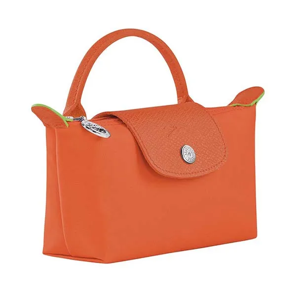 Túi Xách Nữ Longchamp Le Pliage Green Pouch With Handle 34175919P69 Màu Cam - Túi xách - Vua Hàng Hiệu