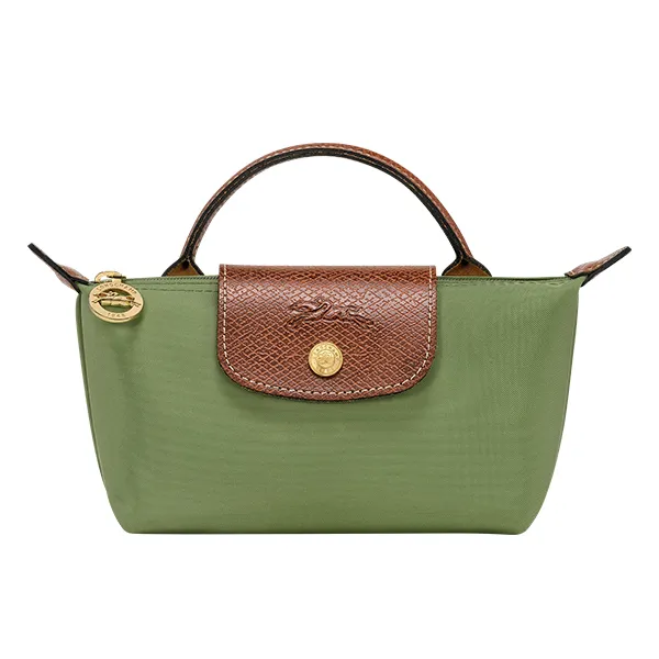 Túi Xách Nữ Longchamp Le Pliage Original Pouch With Handle 34175089P77 Lichen Màu Xanh Rêu - Túi xách - Vua Hàng Hiệu
