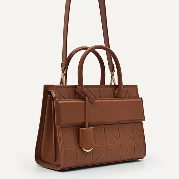 Túi Xách Nữ Pedro Studio Bella Leather Handbag In Pixel Brown 46390014 Màu Nâu
