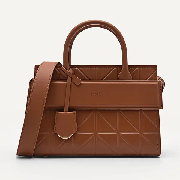 Túi Xách Nữ Pedro Studio Bella Leather Handbag In Pixel Brown 46390014 Màu Nâu