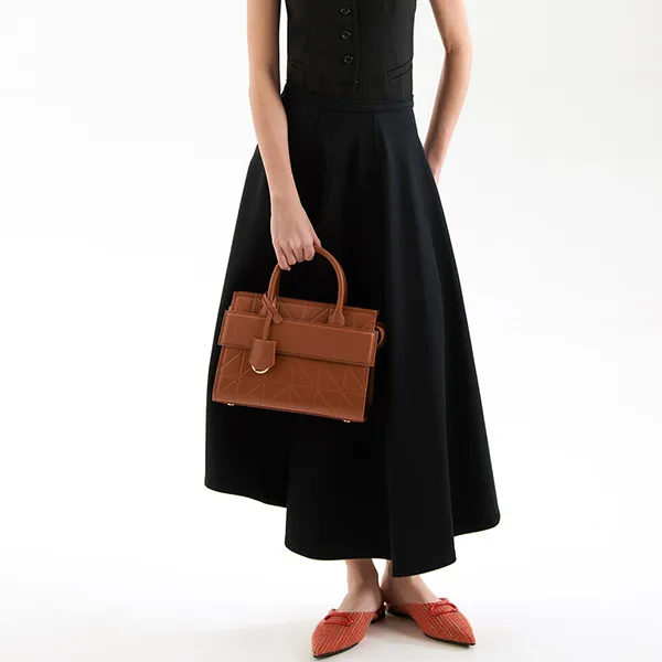 Túi Xách Nữ Pedro Studio Bella Leather Handbag In Pixel Brown 46390014 Màu Nâu