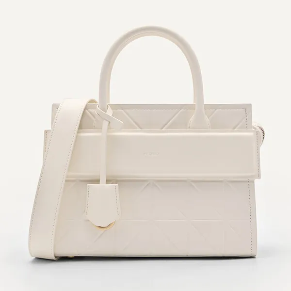 Túi Xách Nữ Pedro Studio Bella Leather Handbag In Pixel Chalk 46390014 Màu Trắng Kem